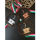 Dupla rétegelt lemezből készült fémhatású fa egyedi érem
