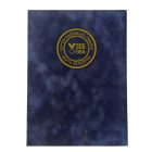 Kék Bársony Oklevéltartó mappa -  Egyedi Címerrel 20 db-tól 