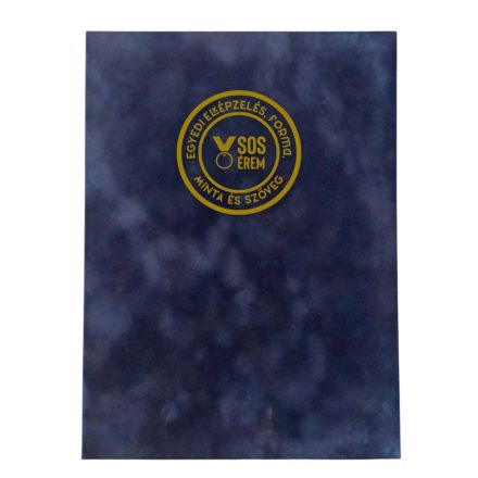 Kék Bársony Oklevéltartó mappa -  Egyedi Címerrel 20 db-tól 