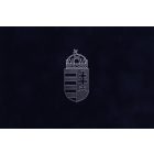 Bársony Oklevéltartó mappa ezüst címerrel - A4 kék