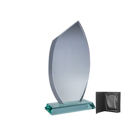 Egyedileg gravírozott ELZA üvegdíj-  21 cm