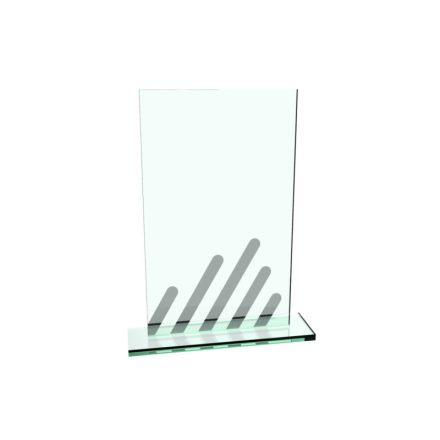 Egyedileg gravírozott téglalap üvegdíj - 20cm