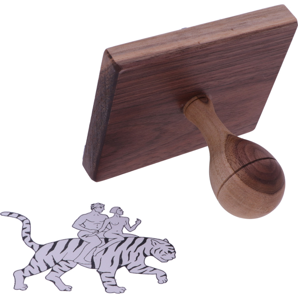   10x8 cm-es egyedi gumibélyegző készítése fa nyéllel - téglalap alakú