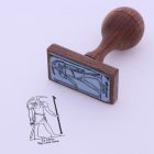 2x4 cm-es egyedi gumibélyegző készítése fa nyéllel - téglalap alakú