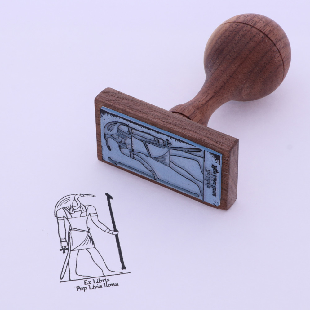   2x4 cm-es egyedi gumibélyegző készítése fa nyéllel - téglalap alakú