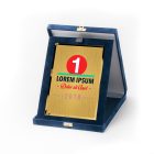 Plüss egyedi plakett kék dobozban 17x21 cm
