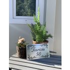 Matyó mintás egyedi utcatábla, fémhatású ezüst színű műanyagból 10x15 cm 